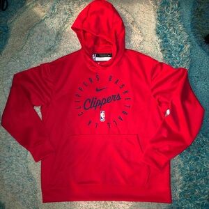 LA Clippers Nike Red Spotlight On-Court Practice Performance Pullover Hoodie